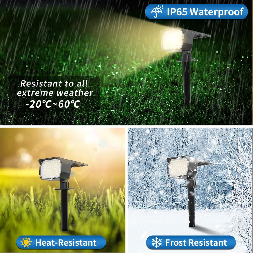 DL Solar Spot Lights Outdoor Waterproof Spotlights 12 Pack Warm White