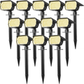 DL Solar Spot Lights Outdoor Waterproof Spotlights 12 Pack Warm White