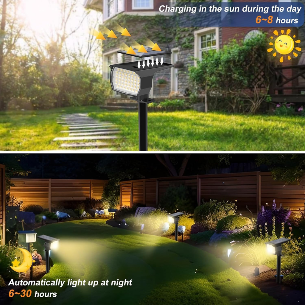DL Solar Spot Lights Outdoor Waterproof Spotlights 12 Pack Warm White