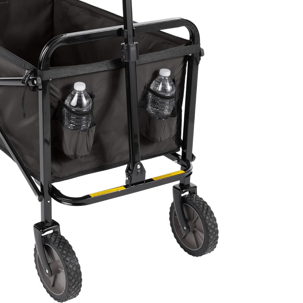 DL Collapsible Heavy Duty Utility Wagon for Outdoor Sports, Camping, Garden, and Shopping, 265 Pounds Capacity, 27.6 x 40.9 x 20 inches, Black
