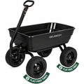 DL Poly Garden Dump Cart, 1200 lbs, No-Flat Tires, Quick Release, 2-in-1 Convertible Handle, 7 Cu Ft Heavy-Duty Dump Wagon for Yard & Outdoor Use