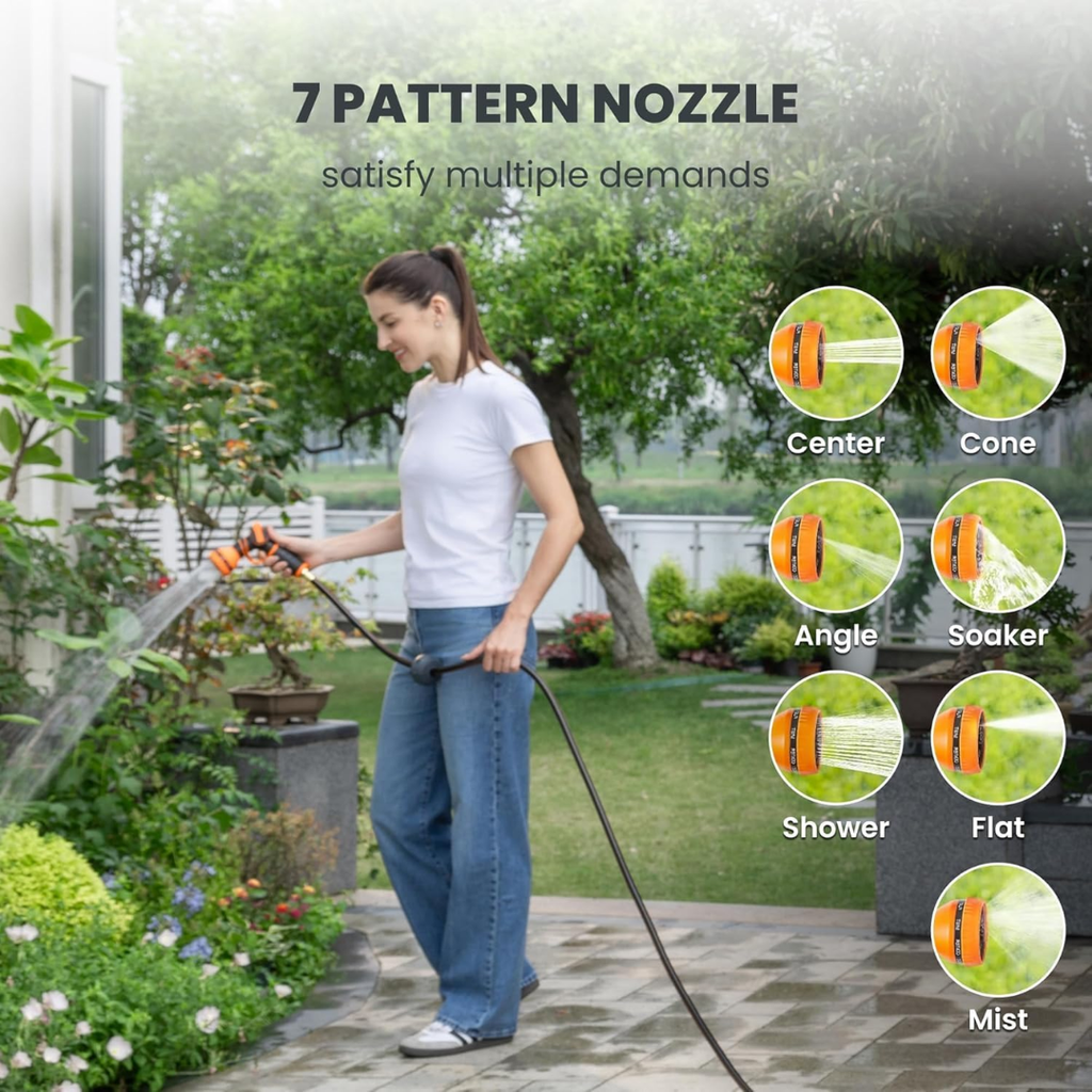 DL Retractable Garden Hose Reel, 1/2" x 130 FT, Wall Mount, Automatic Rewind
