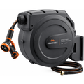 DL Retractable Garden Hose Reel, 1/2" x 130 FT, Wall Mount, Automatic Rewind