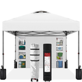 10x10ft Pop Up Canopy Tent, Easy Setup, White W/ Sidewall