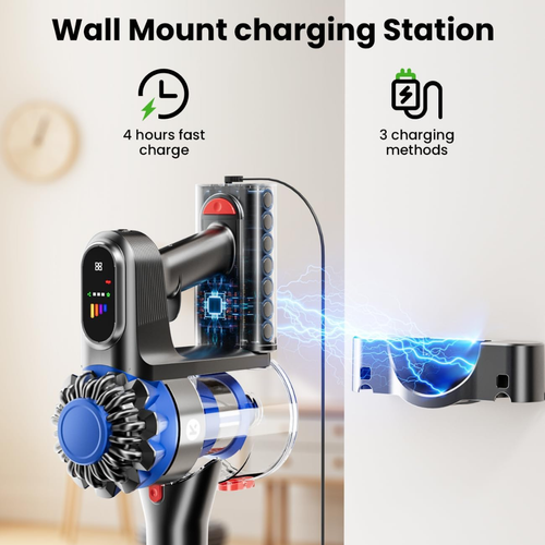 KDV Cordless Vacuum Cleaner, 500W/40Kpa Vacuum Cleaners for Home, 60Mins Stick Vacuum with LED Display, 8 in 1